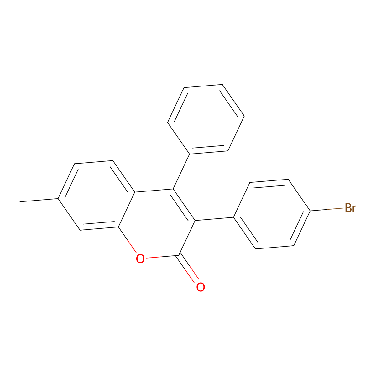 3-(4-Bromophenyl)-7-methyl-4-phenylchromen-2-one molecular structure, CAS 331820-82-7