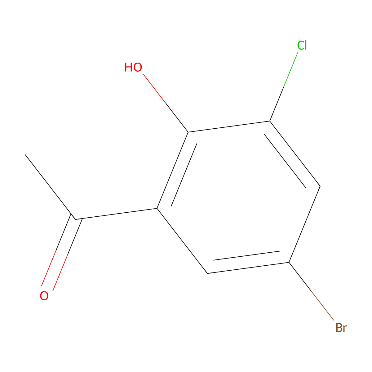 1-(5-Bromo-3-chloro-2-hydroxyphenyl)ethan-1-one molecular structure, CAS 331821-10-4