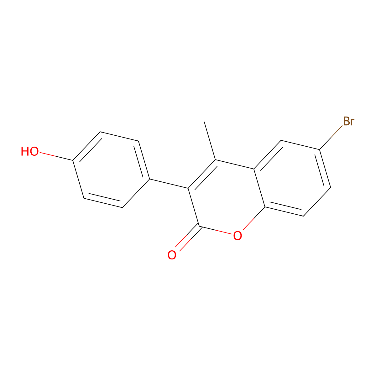 6-Bromo-3-(4-hydroxyphenyl)-4-methylchromen-2-one molecular structure, CAS 331821-21-7