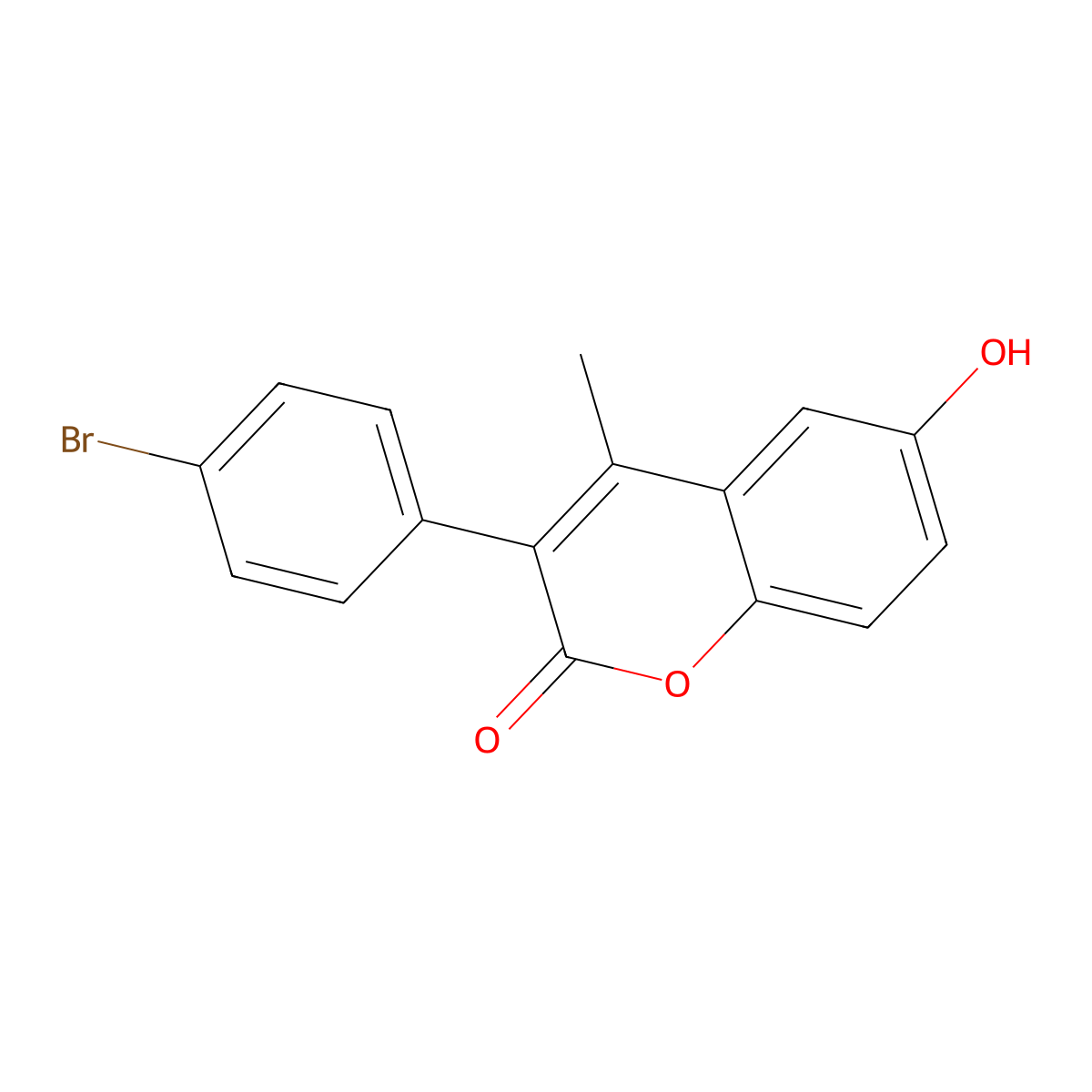 3-(4-Bromophenyl)-6-hydroxy-4-methylchromen-2-one molecular structure, CAS 331821-31-9