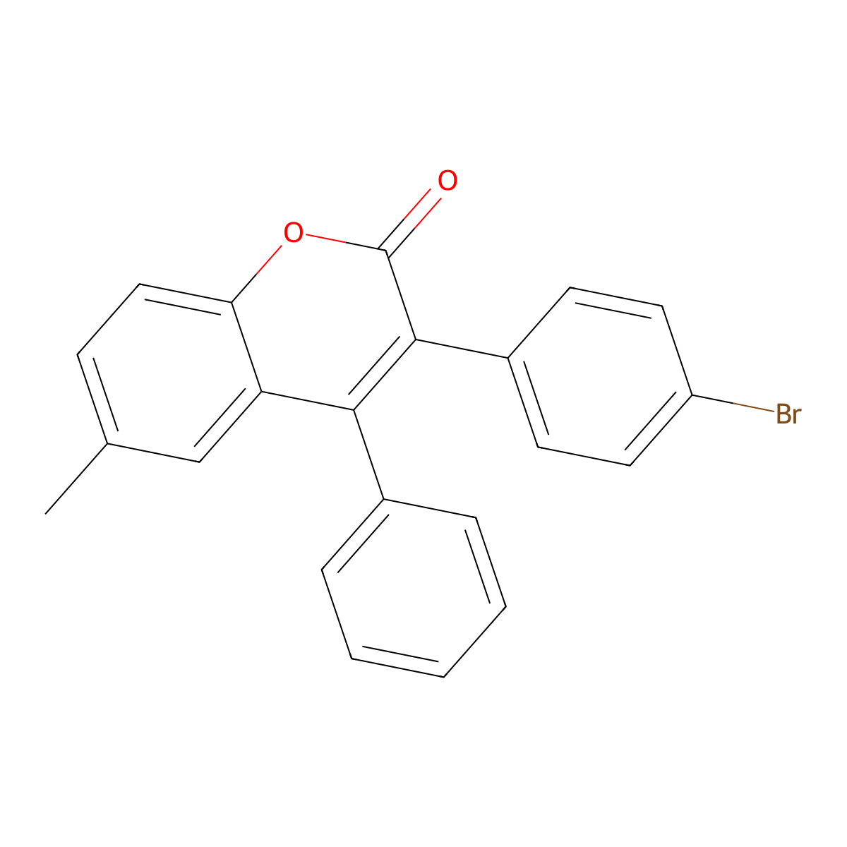 3-(4-Bromophenyl)-6-methyl-4-phenylchromen-2-one molecular structure, CAS 331821-37-5