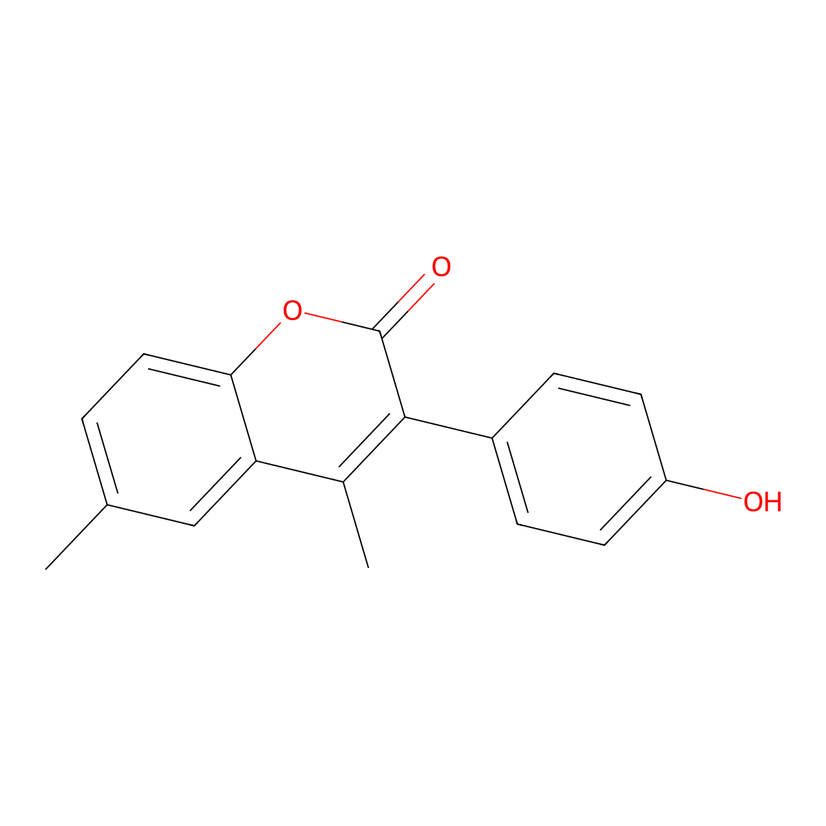 4,6-Dimethyl-3(4'-hydroxyphenyl)coumarin molecular structure, CAS 331821-43-3