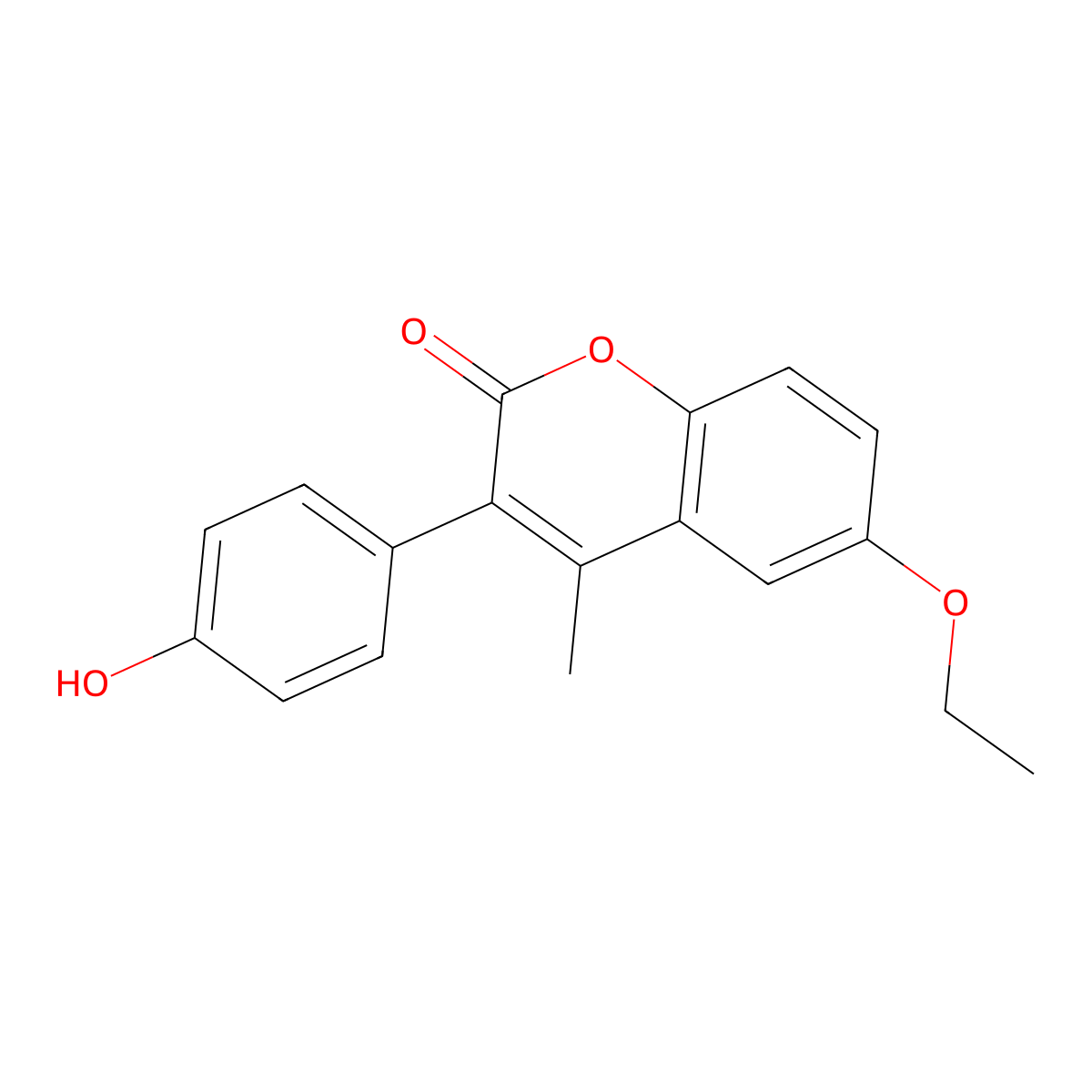 6-Ethoxy-3(4'-hydroxyphenyl)-4-methylcoumarin molecular structure, CAS 331821-45-5