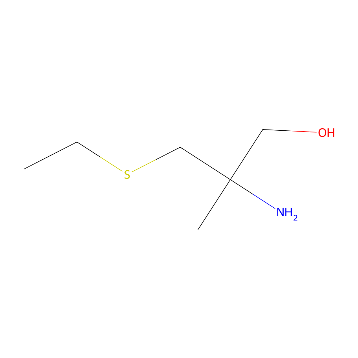 2-Amino-3-(ethylthio)-2-methylpropan-1-ol molecular structure, CAS 331826-43-8