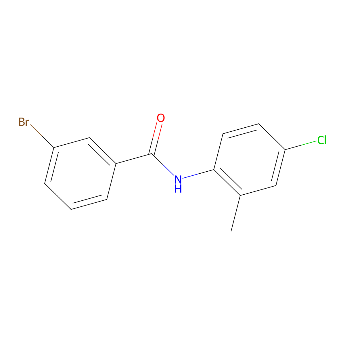 3-bromo-N-(4-chloro-2-methylphenyl)benzamide molecular structure, CAS 331828-08-1