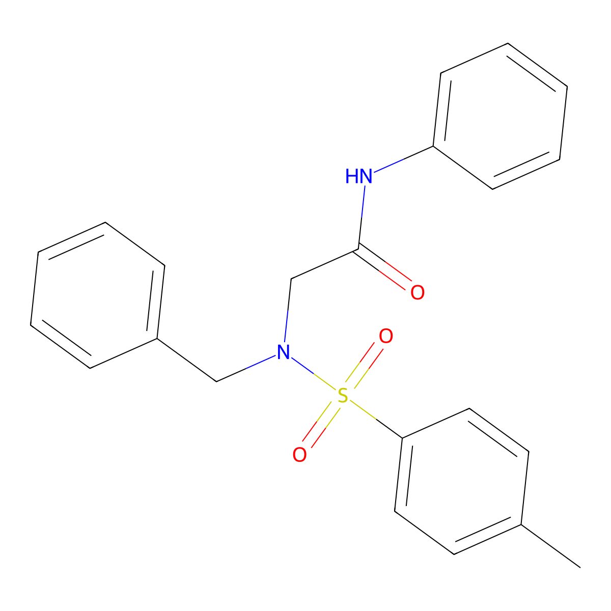 2-[benzyl-(4-methylphenyl)sulfonylamino]-N-phenylacetamide molecular structure, CAS 331828-33-2