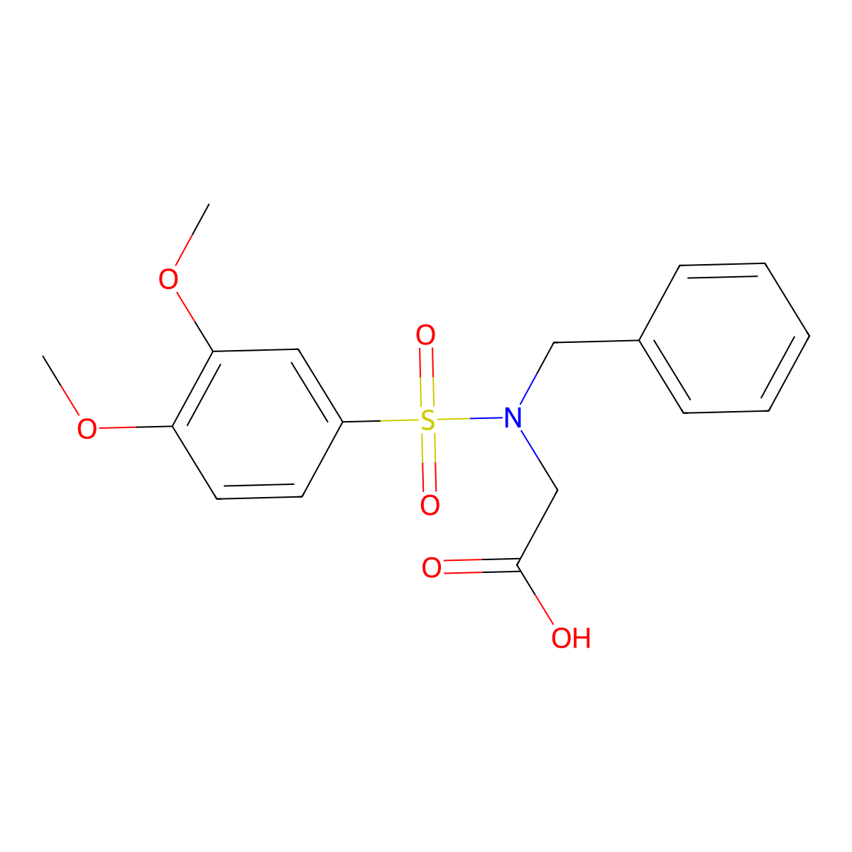 N-benzyl-N-[(3,4-dimethoxyphenyl)sulfonyl]glycine molecular structure, CAS 331828-37-6