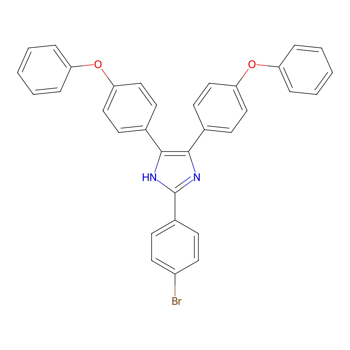 2-(4-bromophenyl)-4,5-bis(4-phenoxyphenyl)-1H-imidazole molecular structure, CAS 331829-01-7