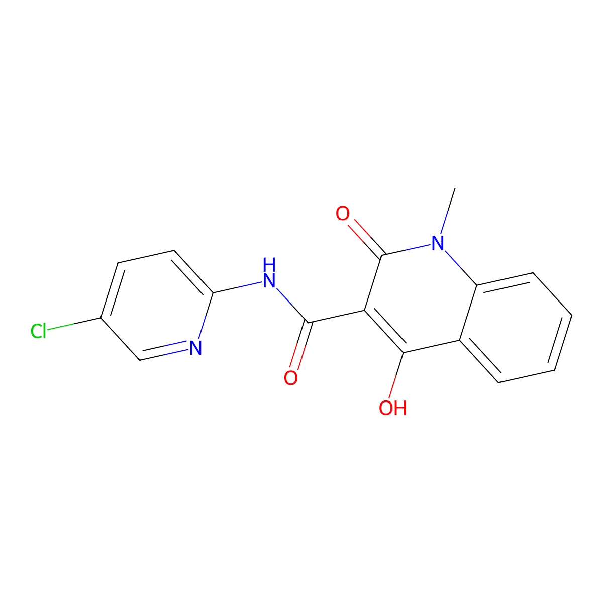N-(5-chloropyridin-2-yl)-4-hydroxy-1-methyl-2-oxo-1,2-dihydroquinoline-3-carboxamide molecular structure, CAS 331829-36-8
