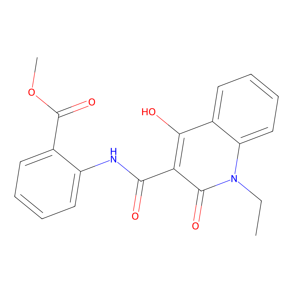 Methyl 2-[(1-ethyl-4-hydroxy-2-oxo-quinoline-3-carbonyl)amino]benzoate molecular structure, CAS 331829-44-8