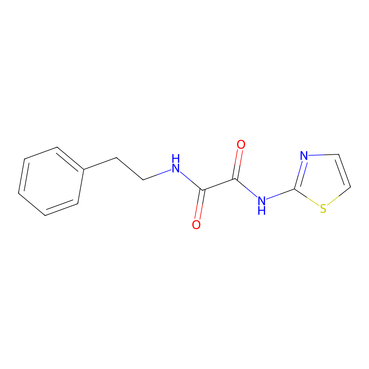 N-Phenethyl-N'-thiazol-2-yl-oxalamide molecular structure, CAS 331829-76-6