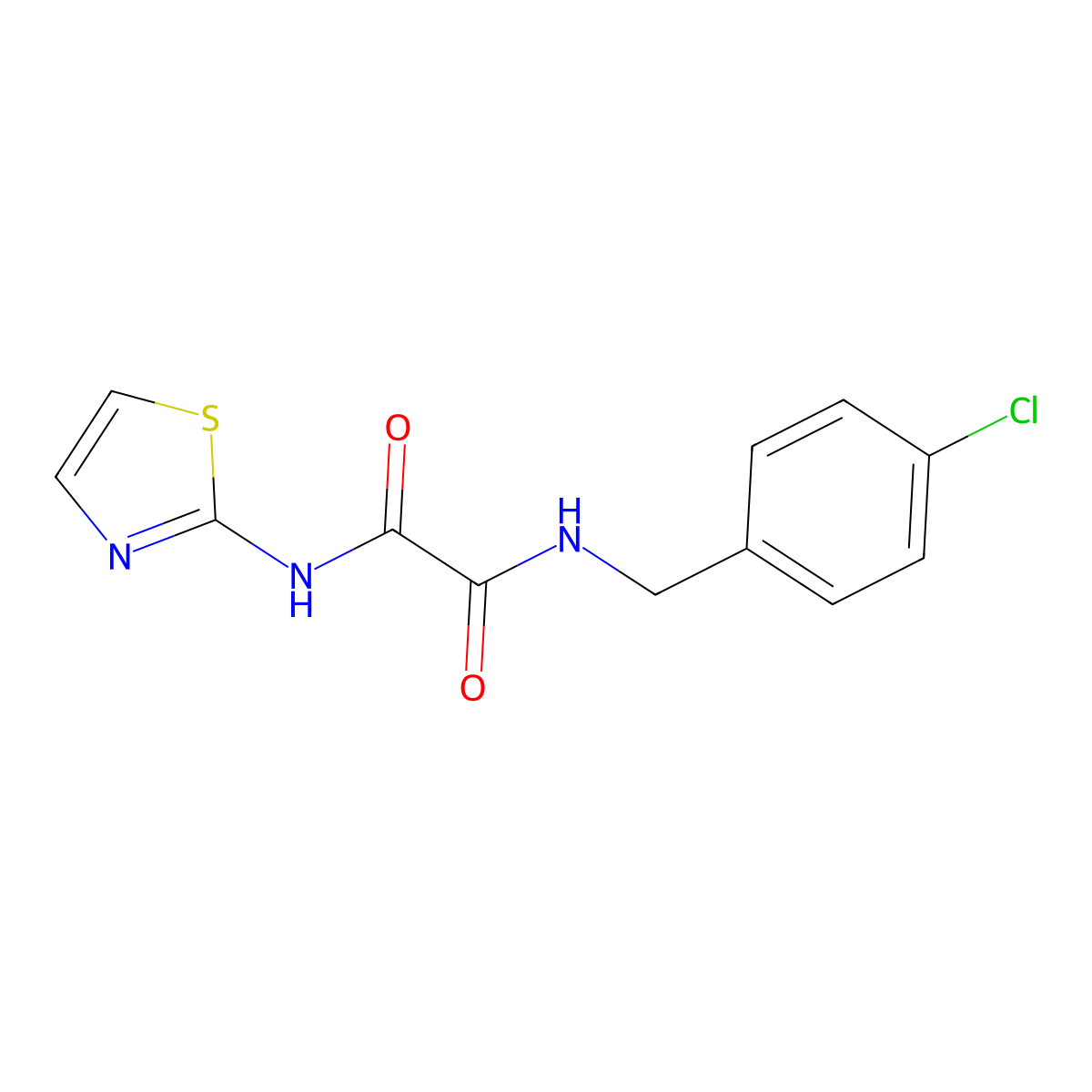 N-[(4-chlorophenyl)methyl]-N'-(1,3-thiazol-2-yl)oxamide molecular structure, CAS 331829-78-8
