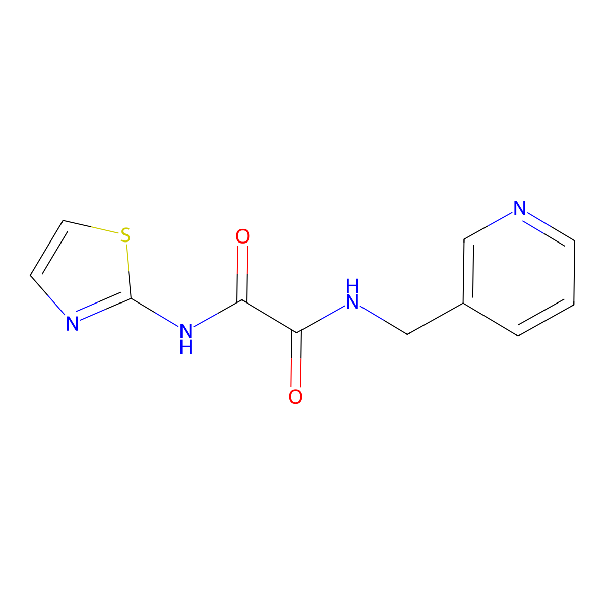 N-(pyridin-3-ylmethyl)-N'-(1,3-thiazol-2-yl)oxamide molecular structure, CAS 331829-80-2
