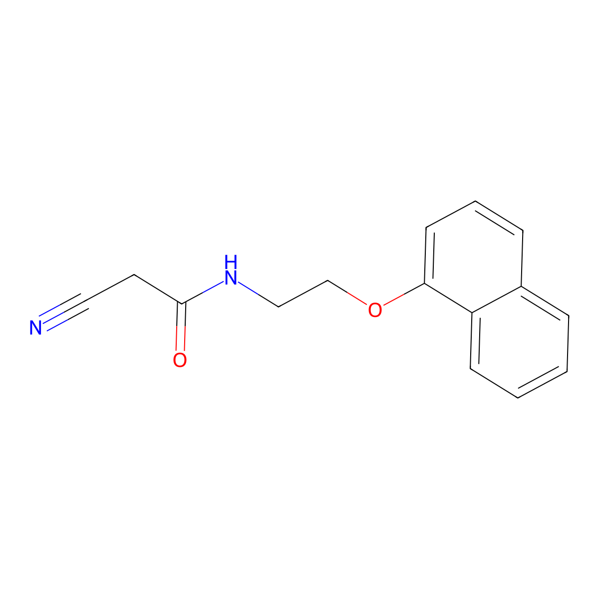 2-cyano-N-[2-(1-naphthyloxy)ethyl]acetamide molecular structure, CAS 331829-89-1