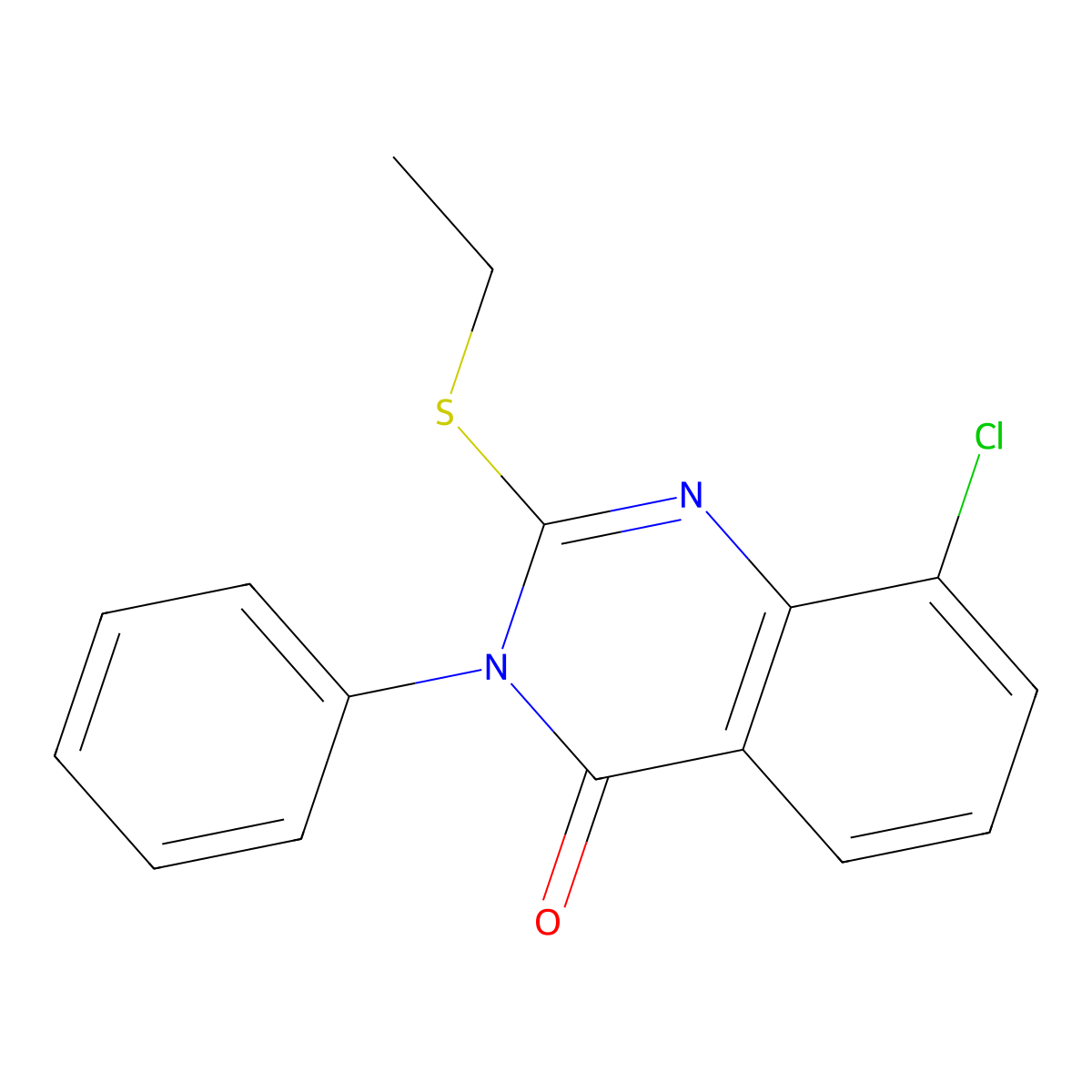 8-Chloro-2-(ethylthio)-3-phenyl-4(3H)-quinazolinone molecular structure, CAS 331829-90-4