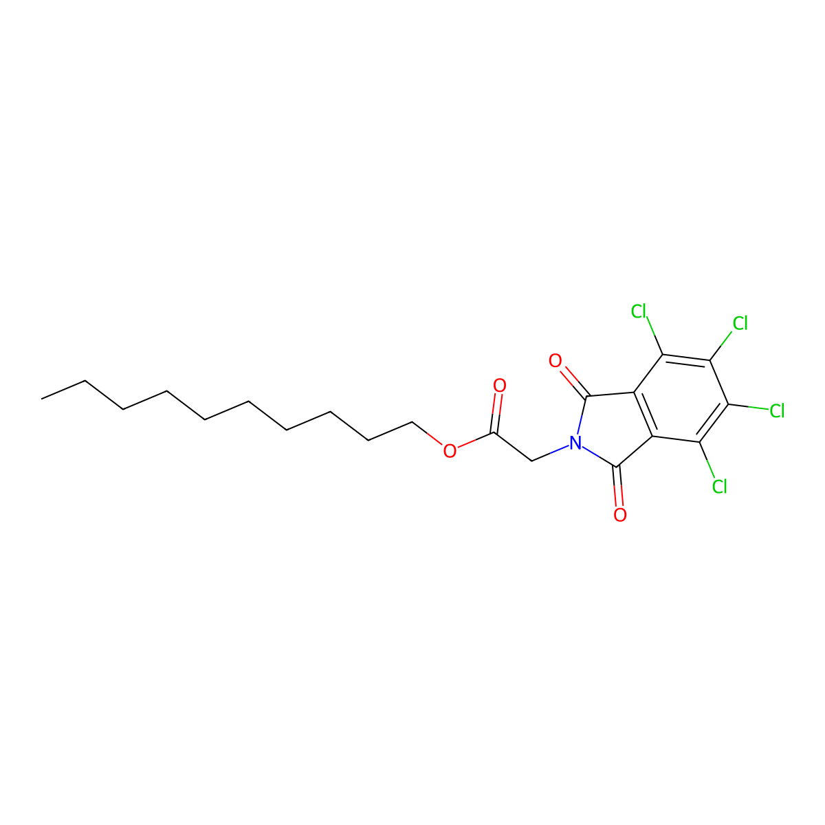 decyl (4,5,6,7-tetrachloro-1,3-dioxo-1,3-dihydro-2H-isoindol-2-yl)acetate molecular structure, CAS 331830-65-0