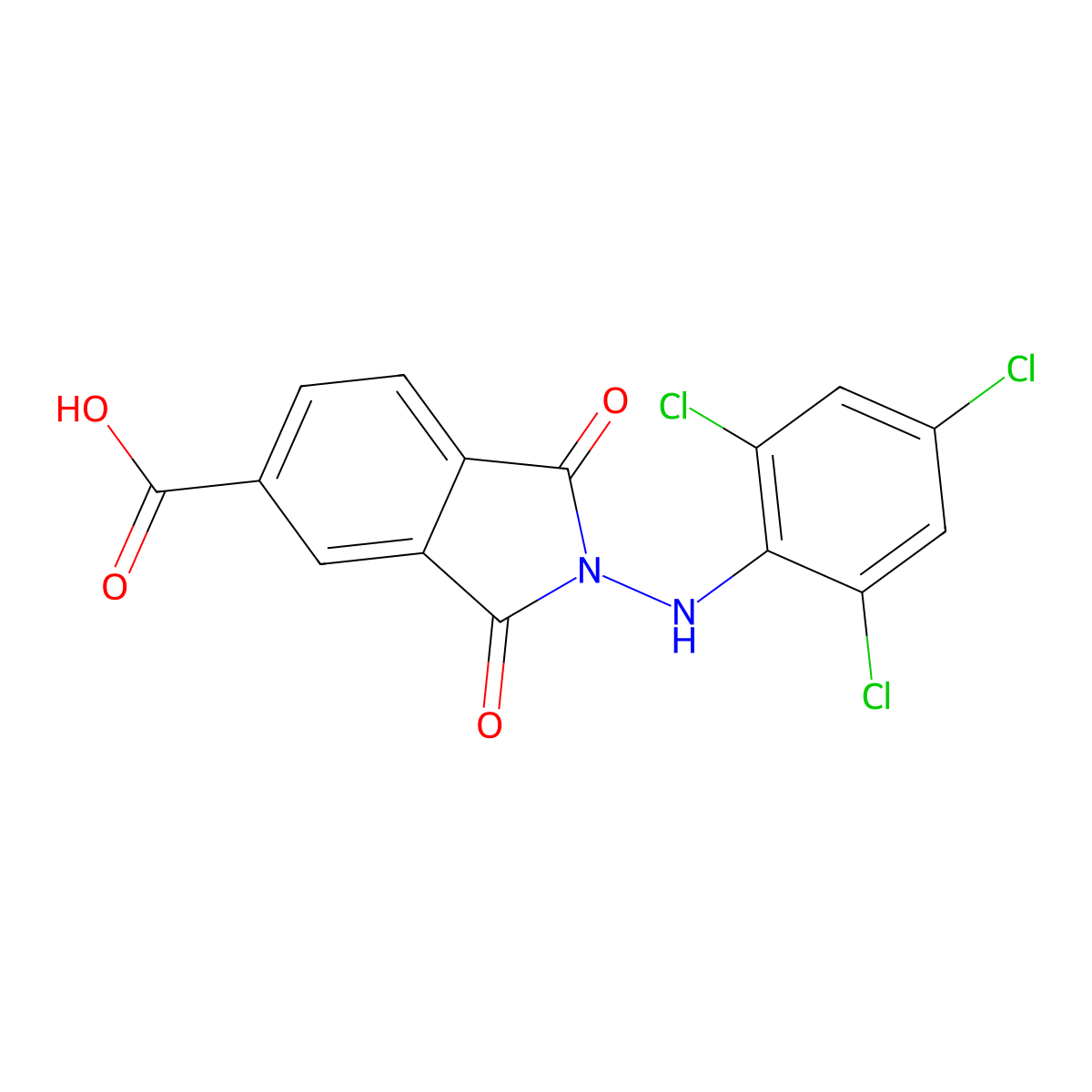 1,3-Dioxo-2-(2,4,6-trichloroanilino)isoindole-5-carboxylic acid molecular structure, CAS 331831-16-4
