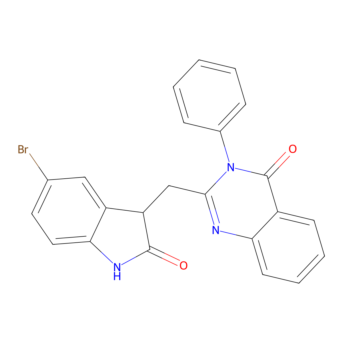 2-[(5-Bromo-2-oxo-1,3-dihydroindol-3-yl)methyl]-3-phenylquinazolin-4-one molecular structure, CAS 331831-37-9