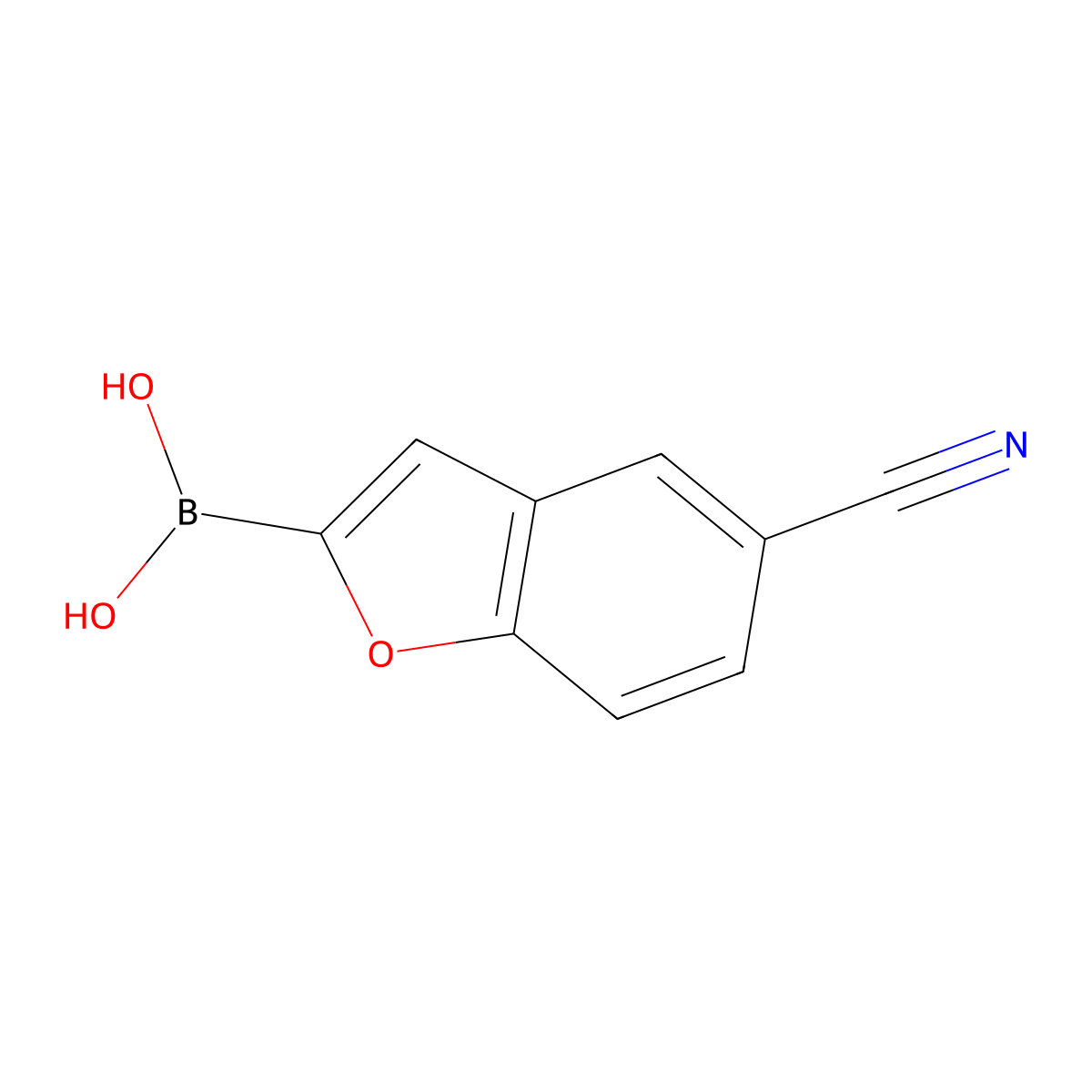 (5-Cyano-1-benzofuran-2-yl)boronic acid molecular structure, CAS 331833-83-1