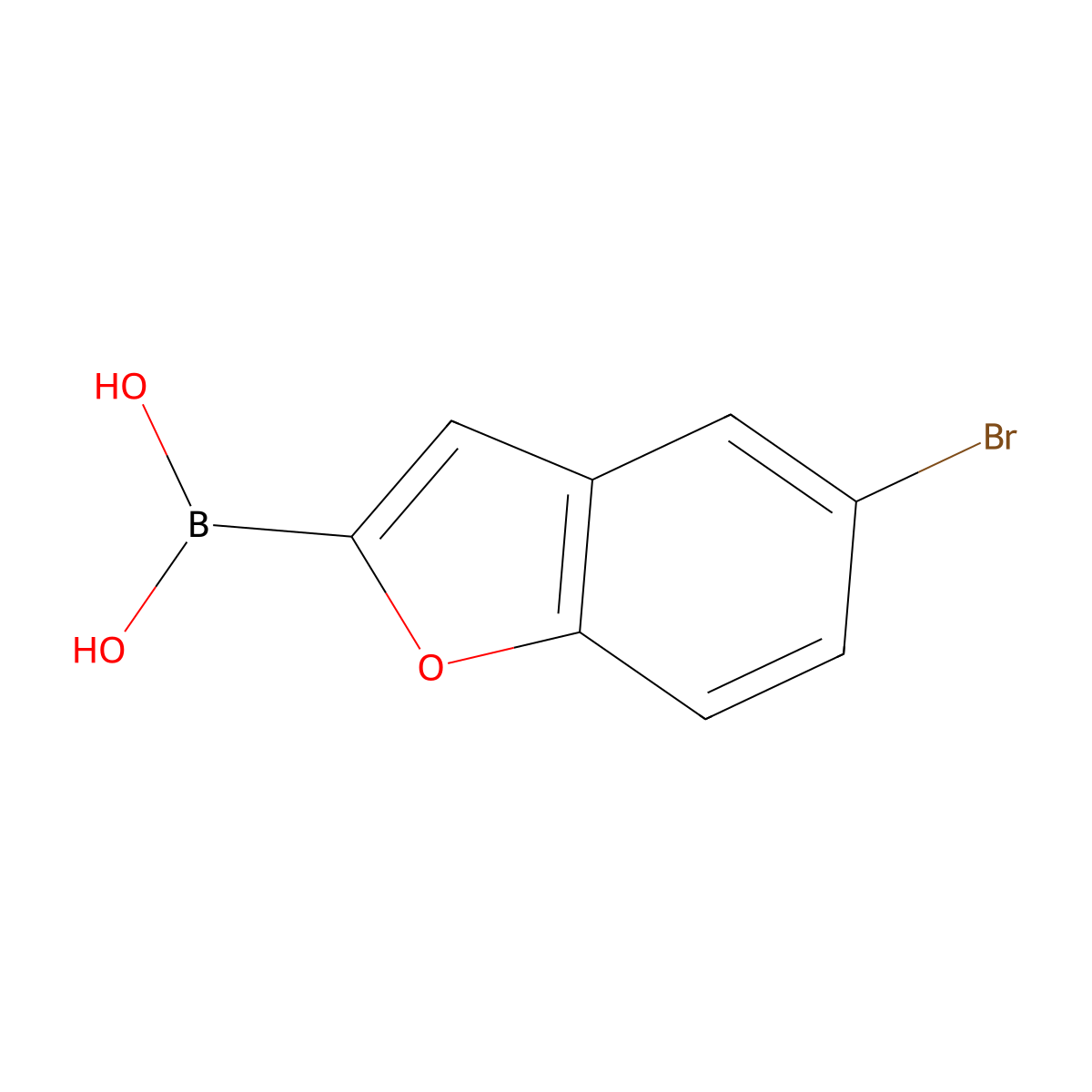(5-Bromobenzofuran-2-yl)boronic acid molecular structure, CAS 331833-99-9