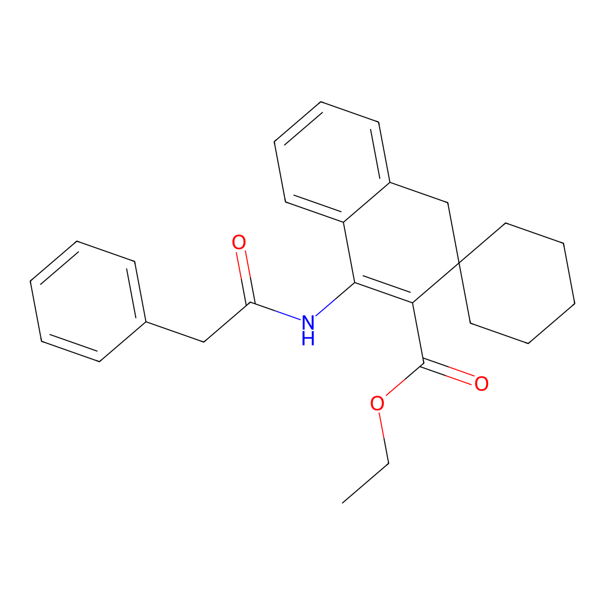 Ethyl 4'-(2-phenylacetamido)-1'H-spiro[cyclohexane-1,2'-naphthalene]-3'-carboxylate molecular structure, CAS 331837-20-8
