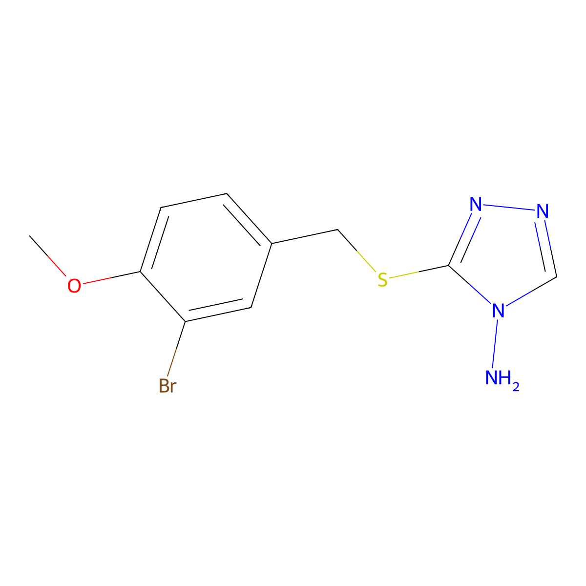 3-[(3-Bromo-4-methoxyphenyl)methylsulfanyl]-1,2,4-triazol-4-amine molecular structure, CAS 331837-59-3