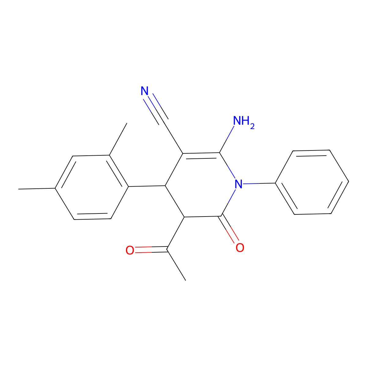 5-Acetyl-2-amino-4-(2,4-dimethylphenyl)-6-oxo-1-phenyl-1,4,5,6-tetrahydro-3-pyridinecarbonitrile molecular structure, CAS 331837-94-6