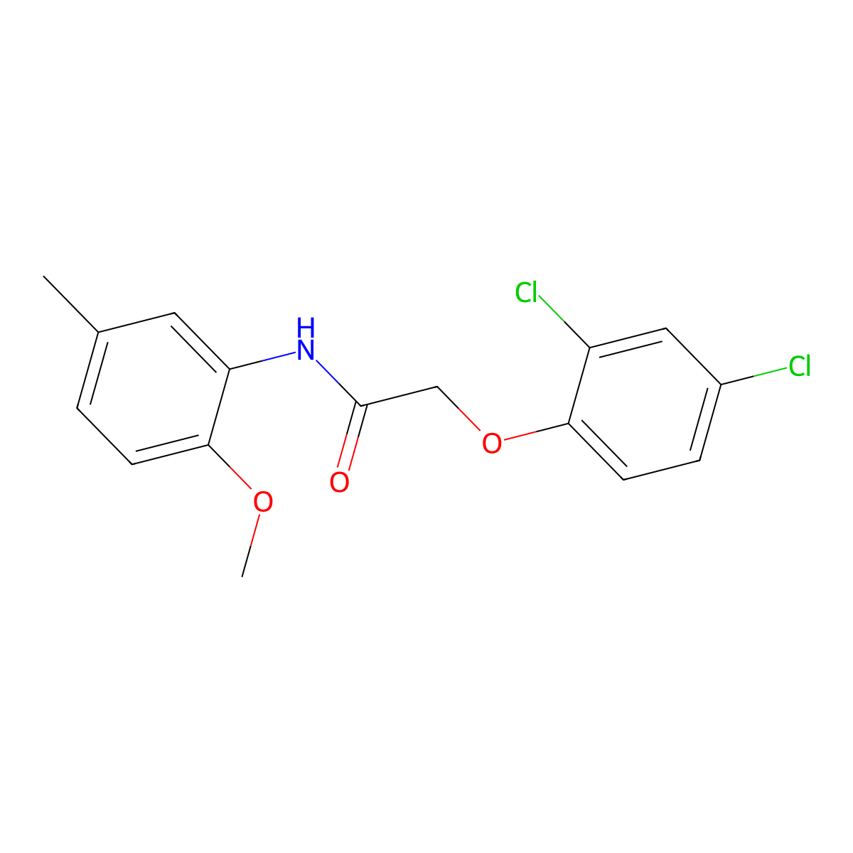 2-(2,4-dichlorophenoxy)-N-(2-methoxy-5-methylphenyl)acetamide molecular structure, CAS 331838-05-2