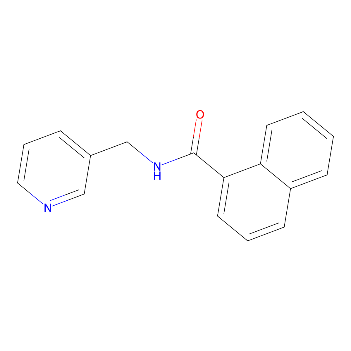 N-(pyridin-3-ylmethyl)naphthalene-1-carboxamide molecular structure, CAS 331838-06-3