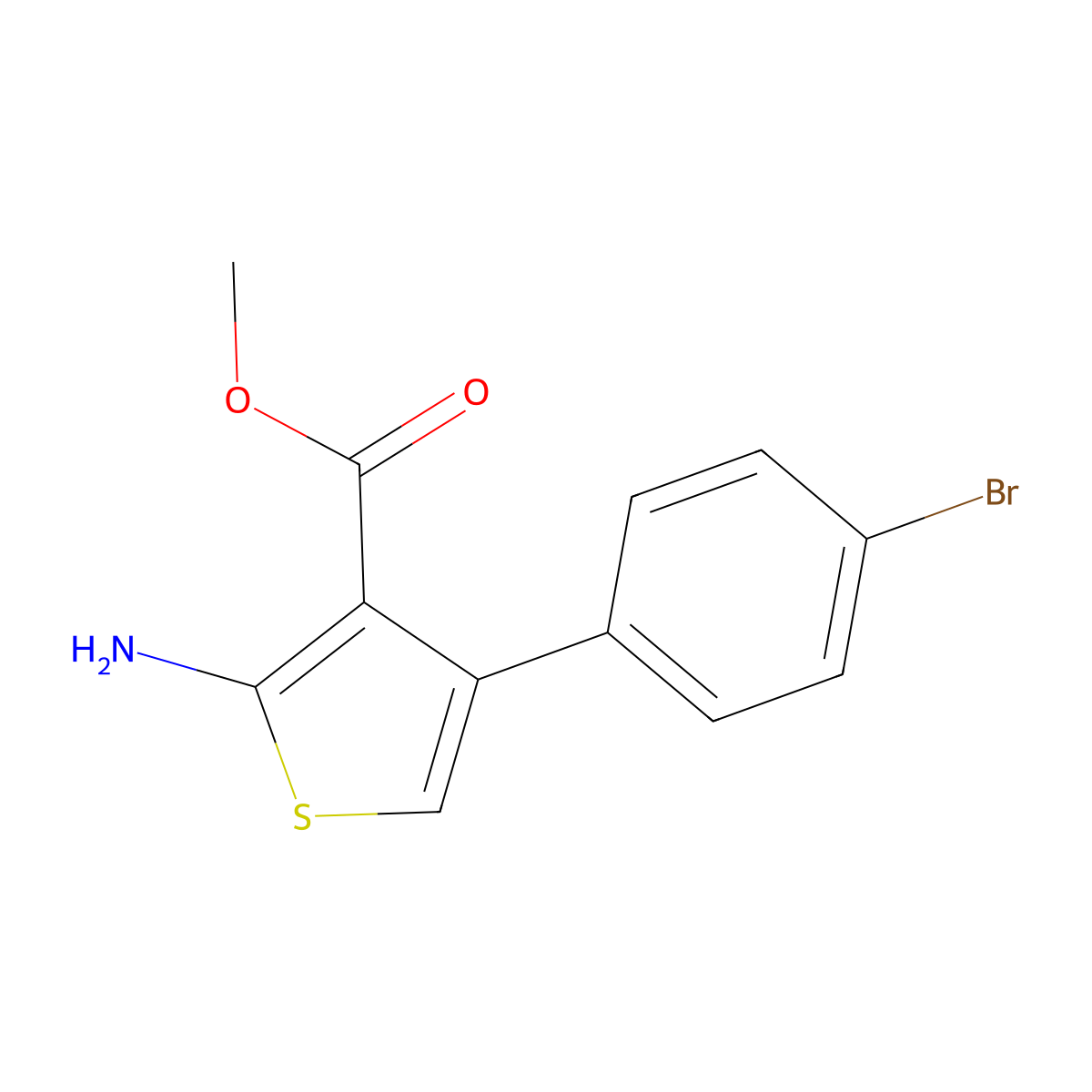 Methyl 2-amino-4-(4-bromophenyl)thiophene-3-carboxylate molecular structure, CAS 331838-92-7