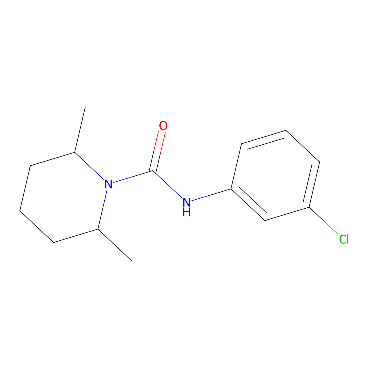 N-(3-Chlorophenyl)-2,6-dimethyl-1-piperidinecarboxamide molecular structure, CAS 331838-97-2