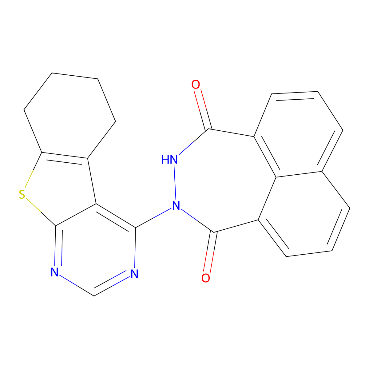 2-(5,6,7,8-Tetrahydro[1]benzothieno[2,3-d]pyrimidin-4-yl)-2,3-dihydronaphtho[1,8-de][1,2]diazepine-1,4-dione molecular structure, CAS 331839-03-3