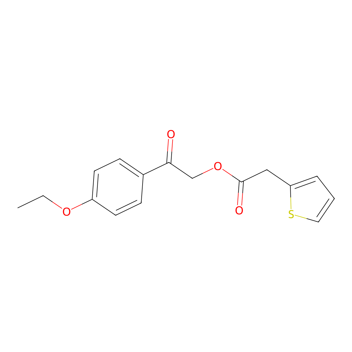 2-(4-Ethoxyphenyl)-2-oxoethyl thiophen-2-ylacetate molecular structure, CAS 331839-13-5