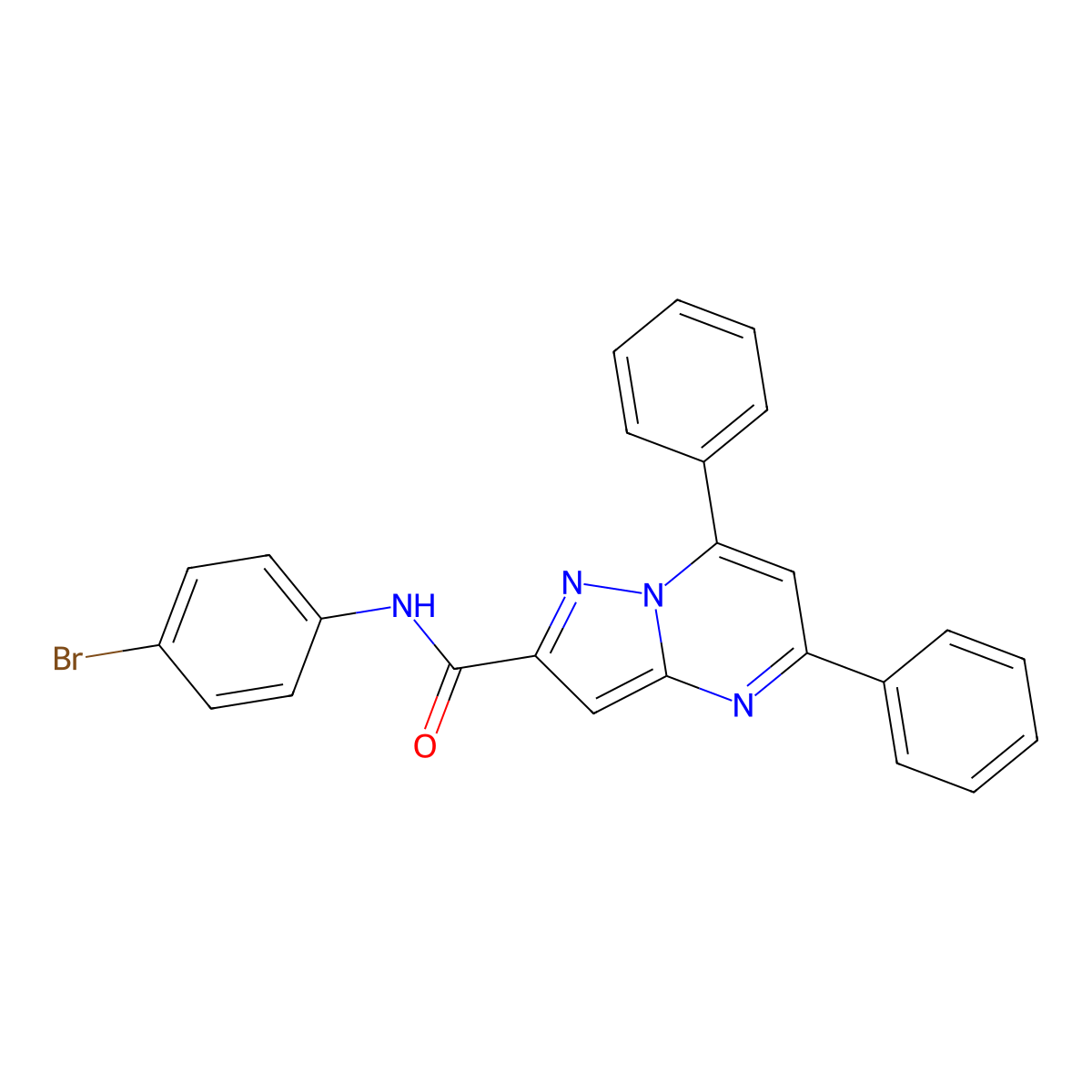 N-(4-bromophenyl)-5,7-diphenylpyrazolo[1,5-a]pyrimidine-2-carboxamide molecular structure, CAS 331839-61-3