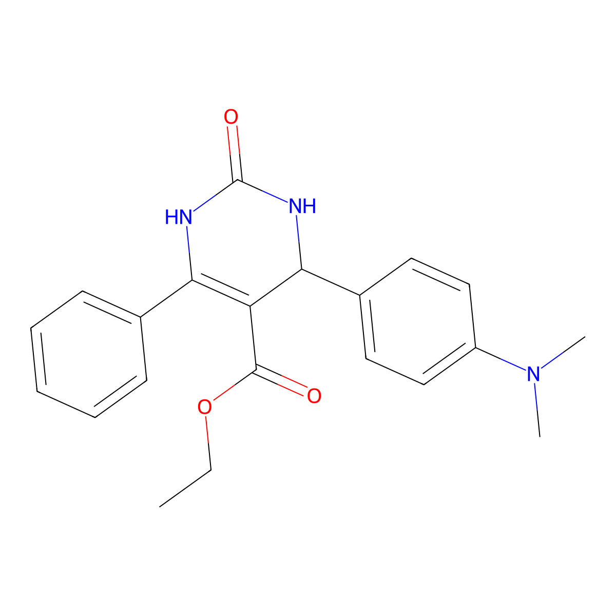 Ethyl 4-(4-(dimethylamino)phenyl)-2-oxo-6-phenyl-1,2,3,4-tetrahydropyrimidine-5-carboxylate molecular structure, CAS 331839-71-5
