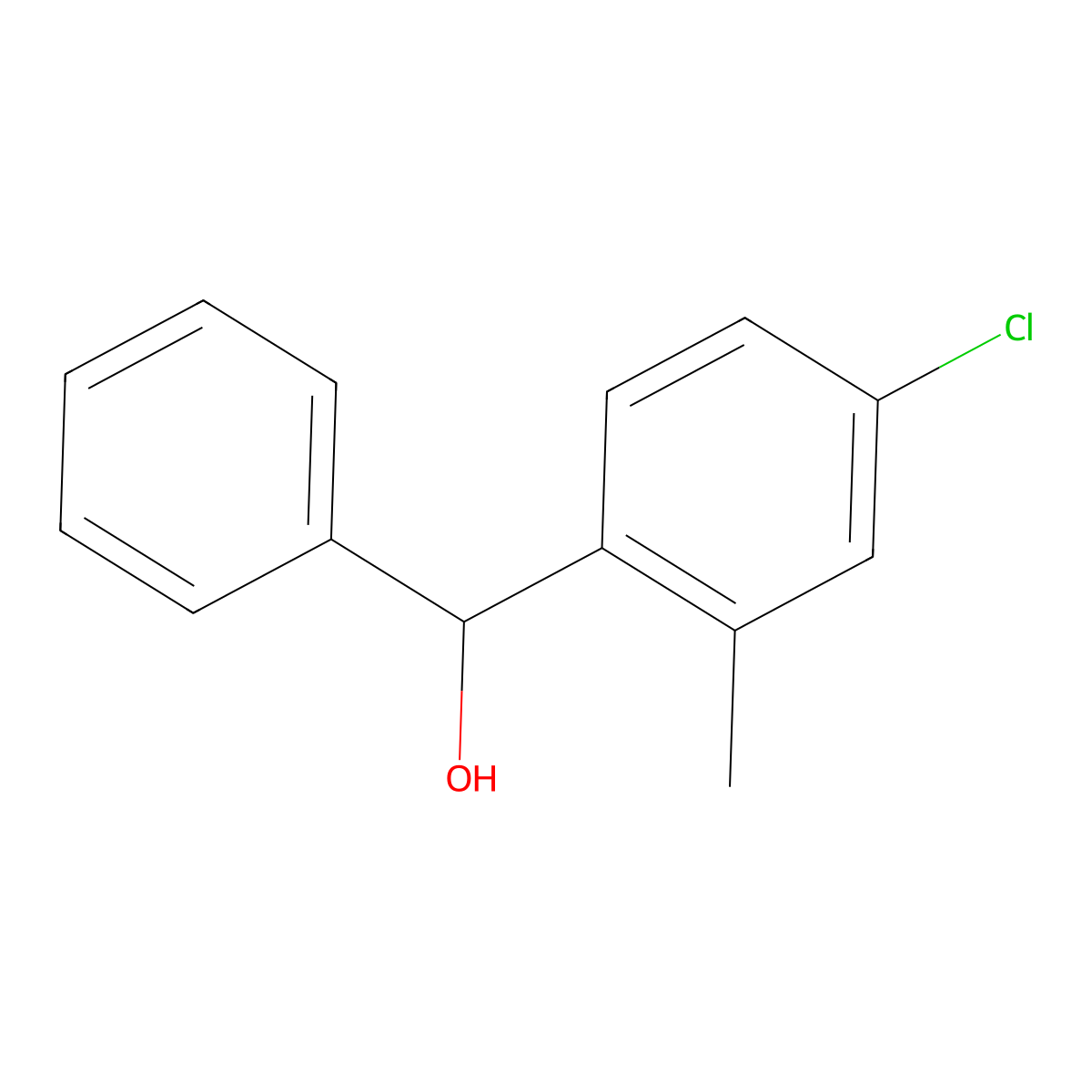 (4-Chloro-2-methylphenyl)(phenyl)methanol molecular structure, CAS 33184-23-5