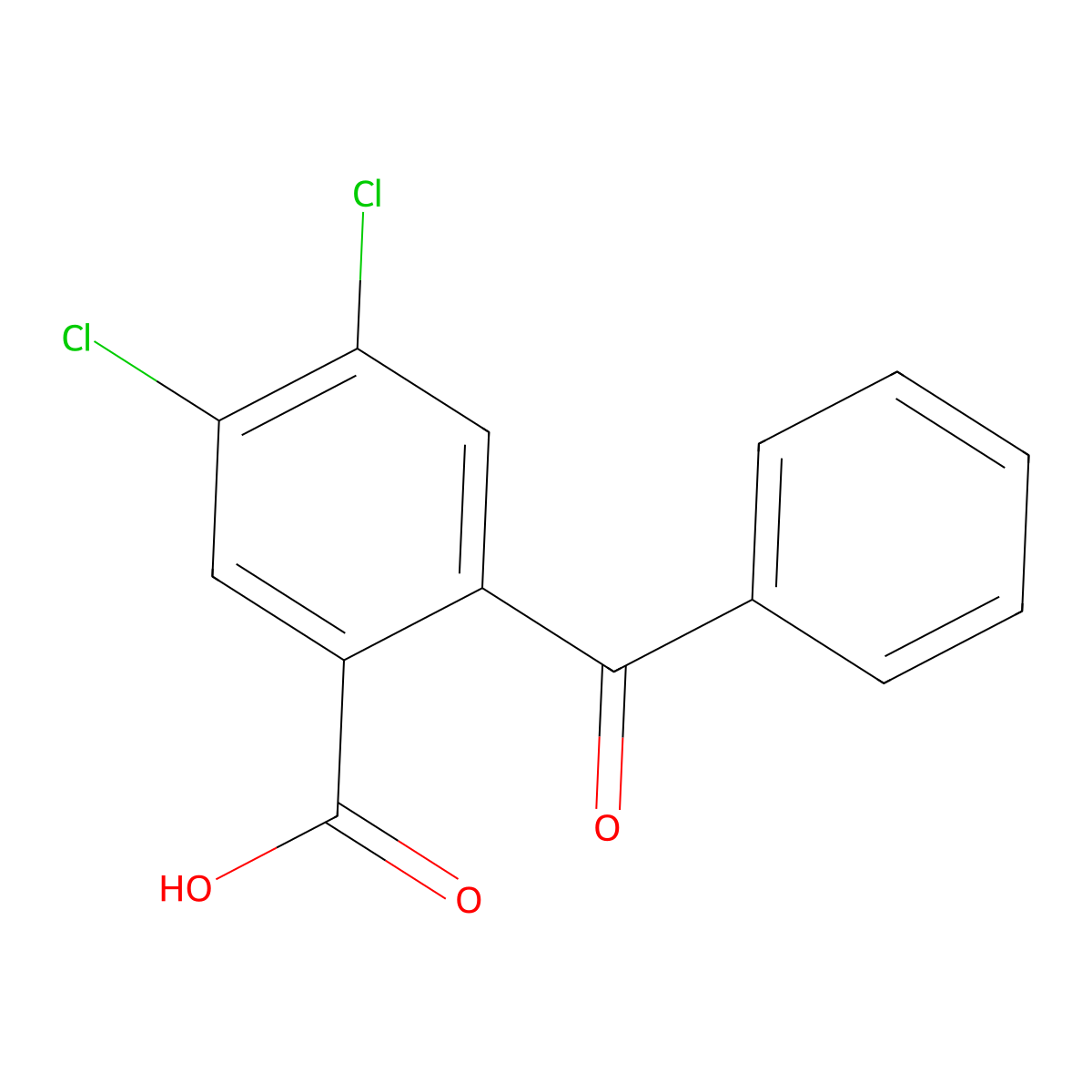 2-Benzoyl-4,5-dichlorobenzoic acid molecular structure, CAS 33184-58-6