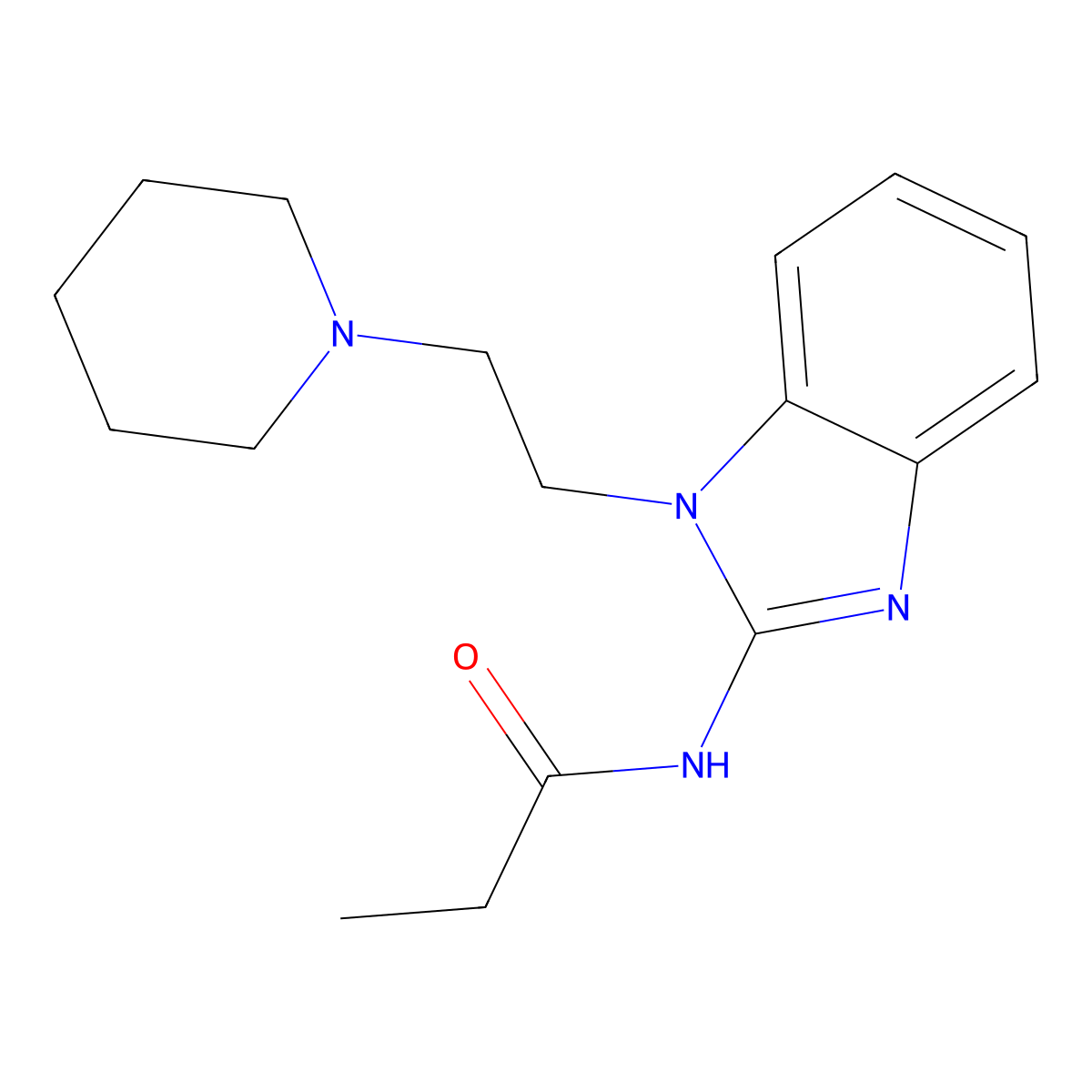 N-[1-(2-piperidin-1-ylethyl)benzimidazol-2-yl]propanamide molecular structure, CAS 331840-05-2
