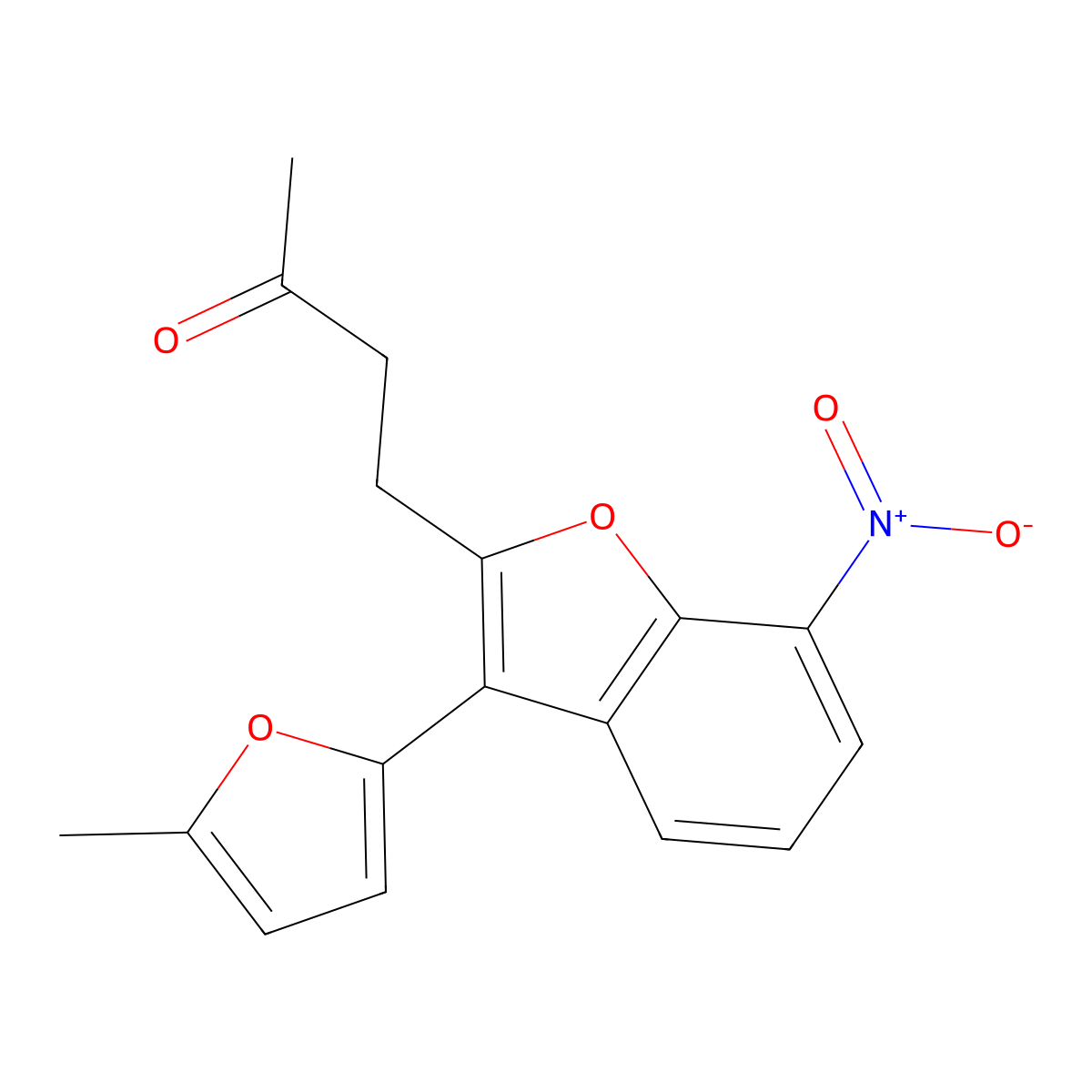 4-[3-(5-Methylfuran-2-yl)-7-nitro-1-benzofuran-2-yl]butan-2-one molecular structure, CAS 331840-54-1