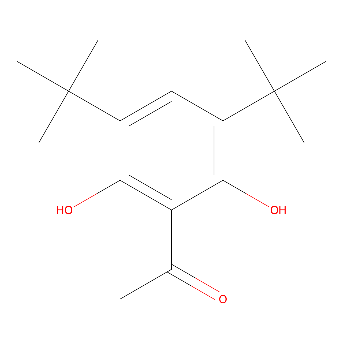 1-(3,5-Ditert-butyl-2,6-dihydroxyphenyl)ethanone molecular structure, CAS 331840-62-1