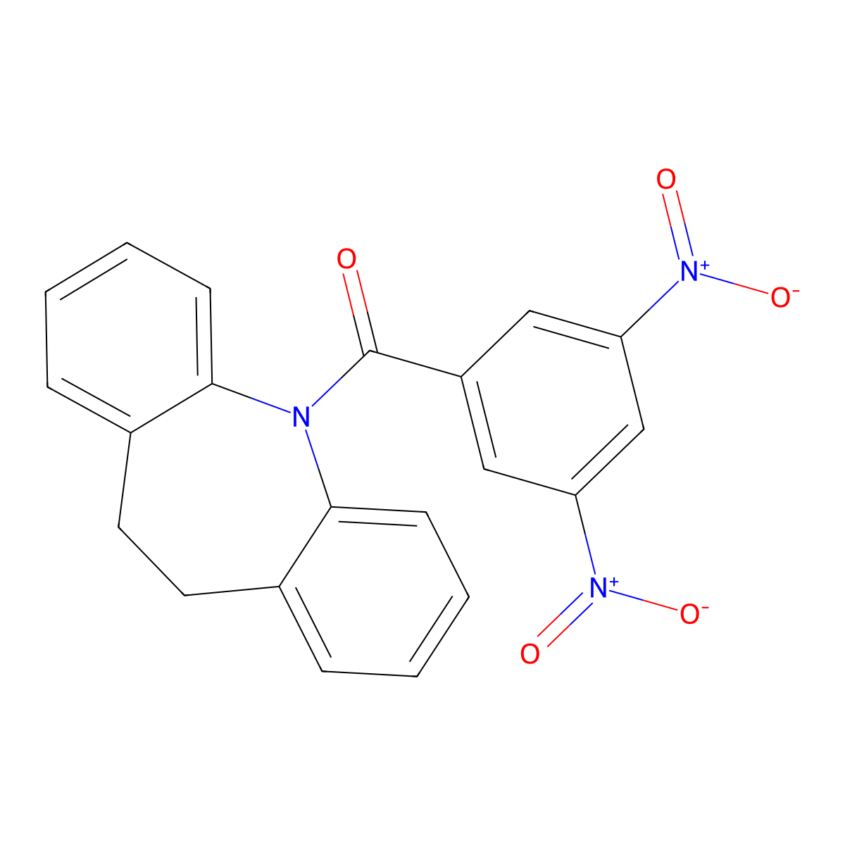 5,6-Dihydrobenzo[b][1]benzazepin-11-yl-(3,5-dinitrophenyl)methanone molecular structure, CAS 331840-94-9