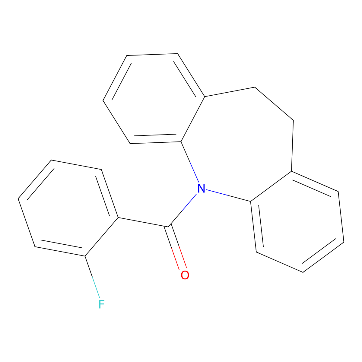 5,6-Dihydrobenzo[b][1]benzazepin-11-yl-(2-fluorophenyl)methanone molecular structure, CAS 331840-95-0