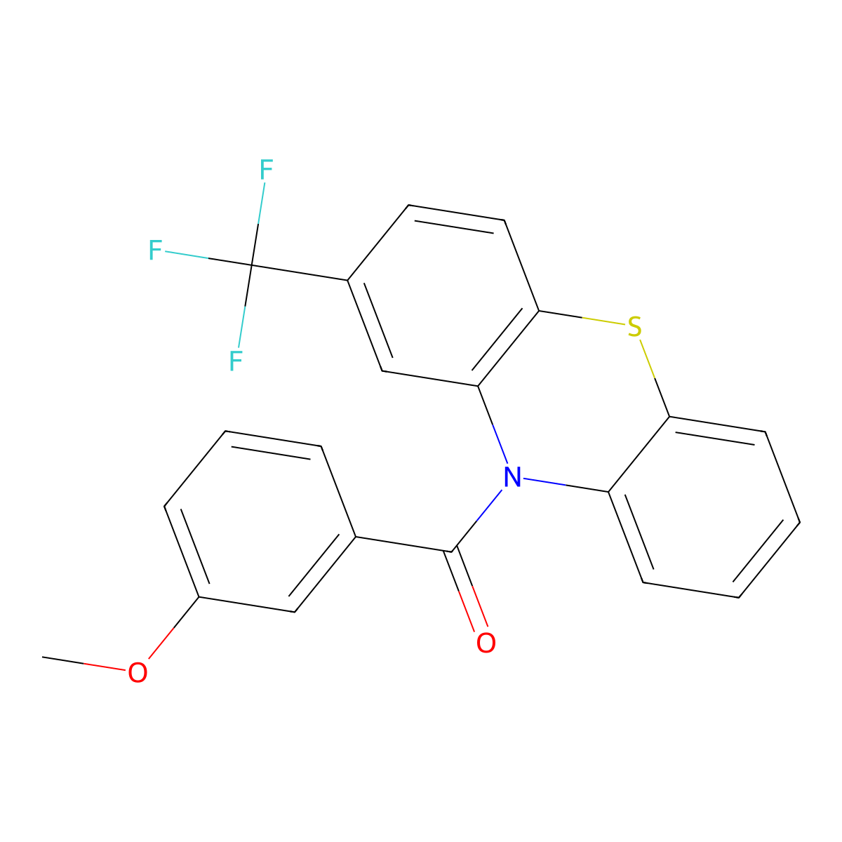 10-(3-methoxybenzoyl)-2-(trifluoromethyl)-10H-phenothiazine molecular structure, CAS 331841-00-0