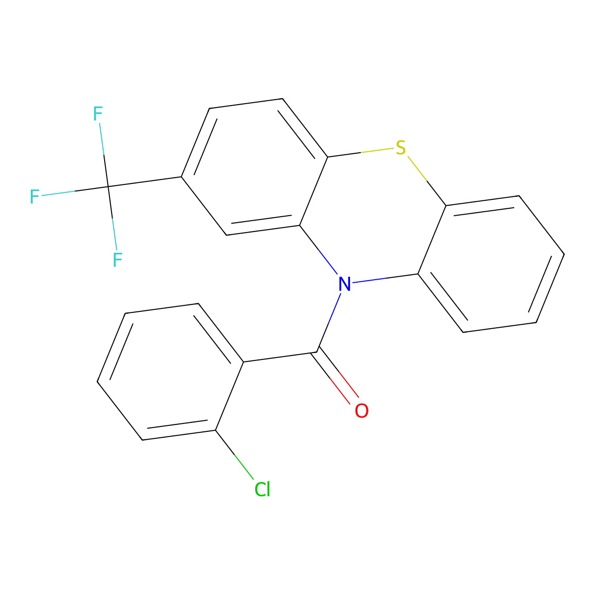 10-(2-chlorobenzoyl)-2-(trifluoromethyl)-10H-phenothiazine molecular structure, CAS 331841-02-2