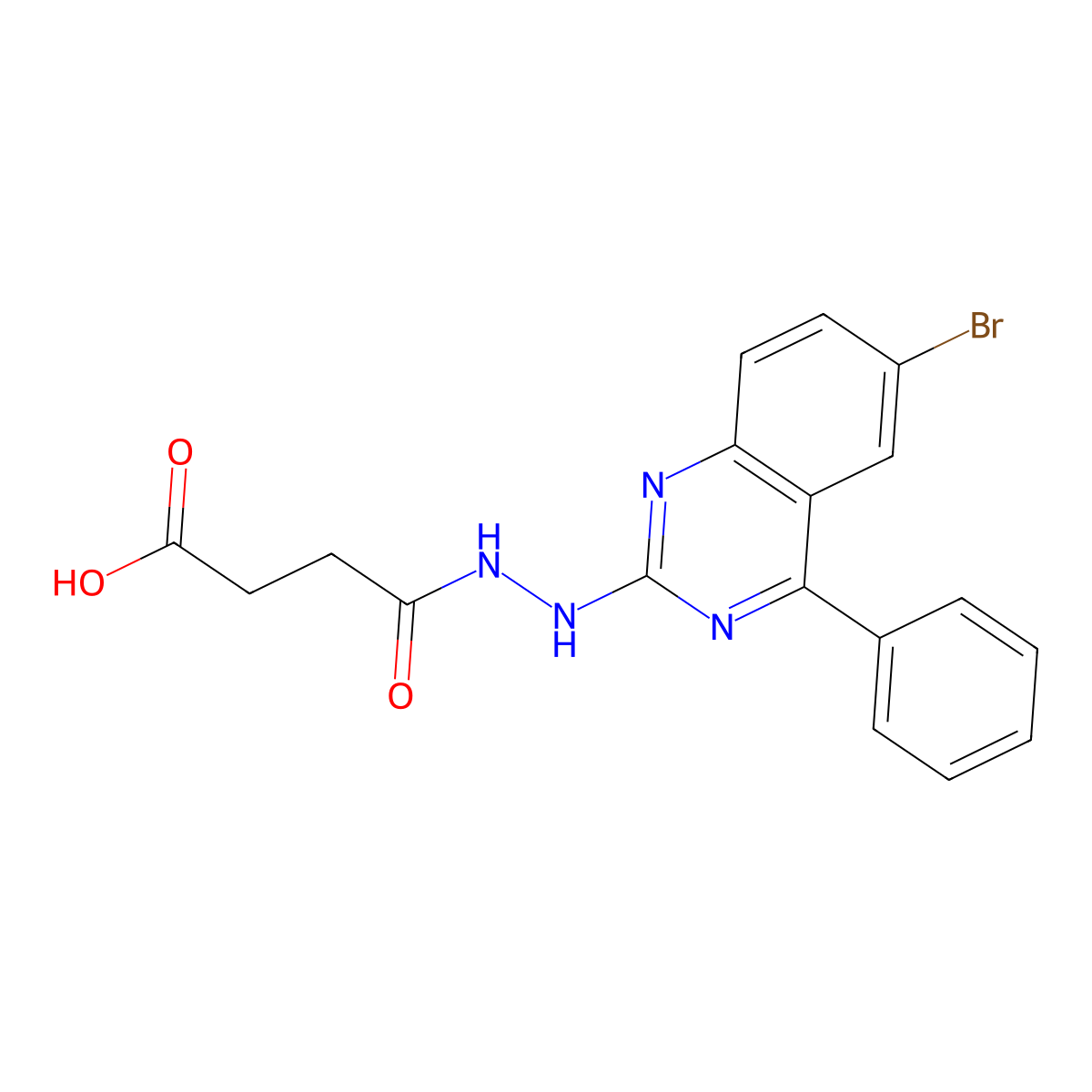 4-[2-(6-Bromo-4-phenylquinazolin-2-yl)hydrazinyl]-4-oxobutanoic acid molecular structure, CAS 331841-24-8