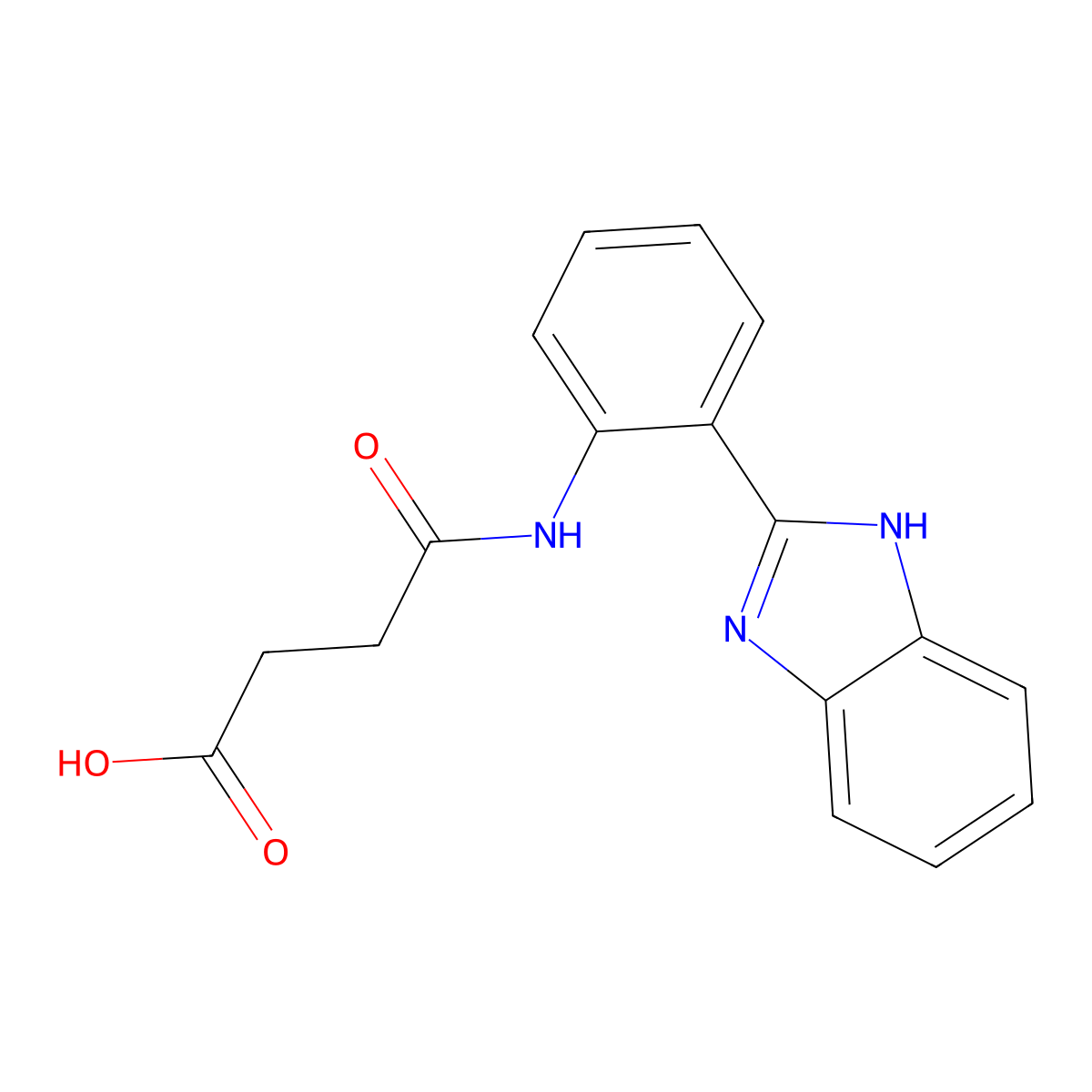 4-((2-(1H-benzo[d]imidazol-2-yl)phenyl)amino)-4-oxobutanoic acid molecular structure, CAS 331841-33-9