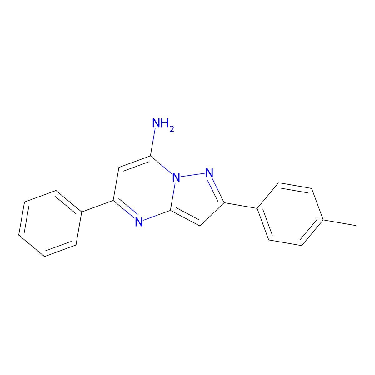 2-(4-Methylphenyl)-5-phenylpyrazolo[1,5-a]pyrimidin-7-amine molecular structure, CAS 331844-83-8