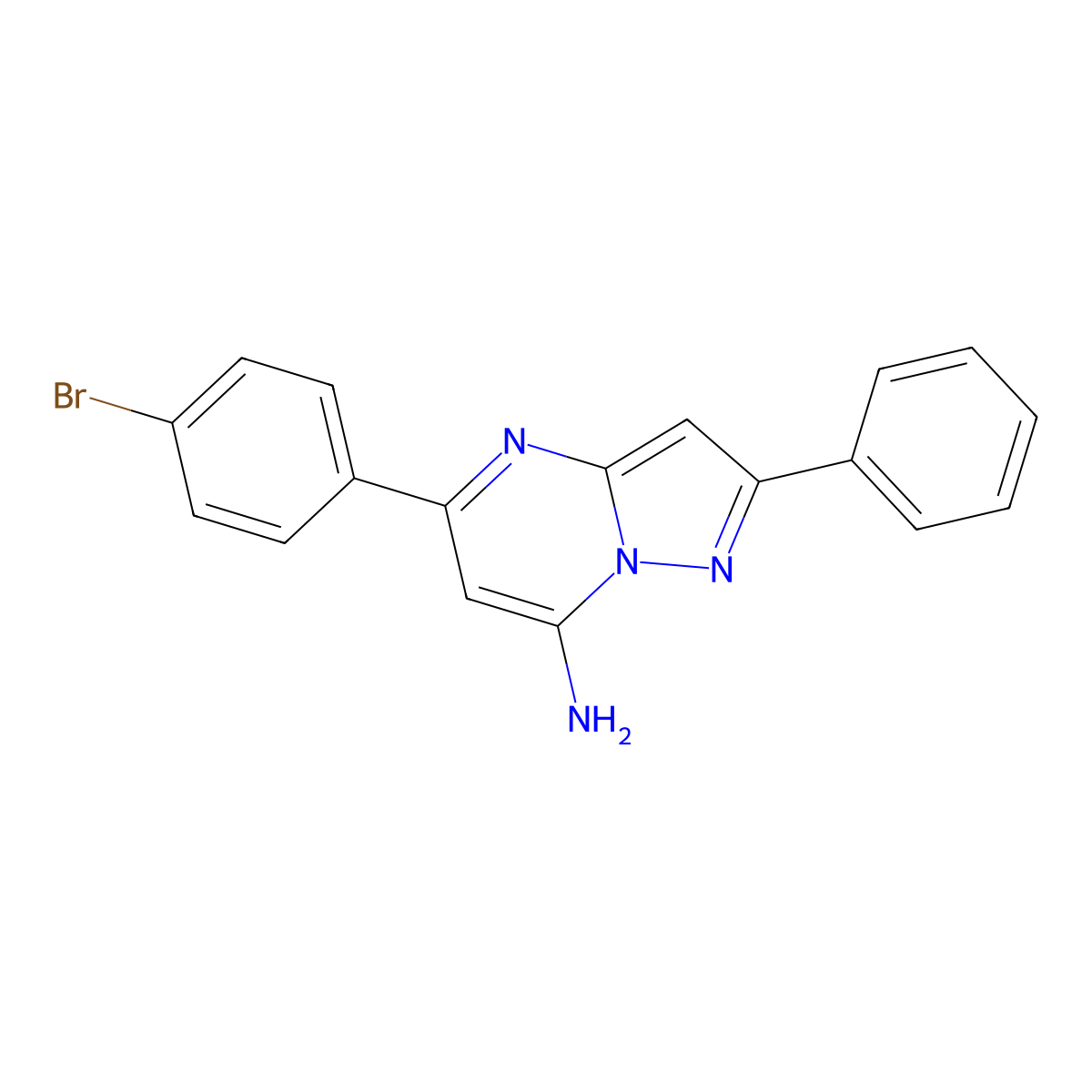 5-(4-Bromophenyl)-2-phenylpyrazolo[1,5-a]pyrimidin-7-amine molecular structure, CAS 331844-86-1