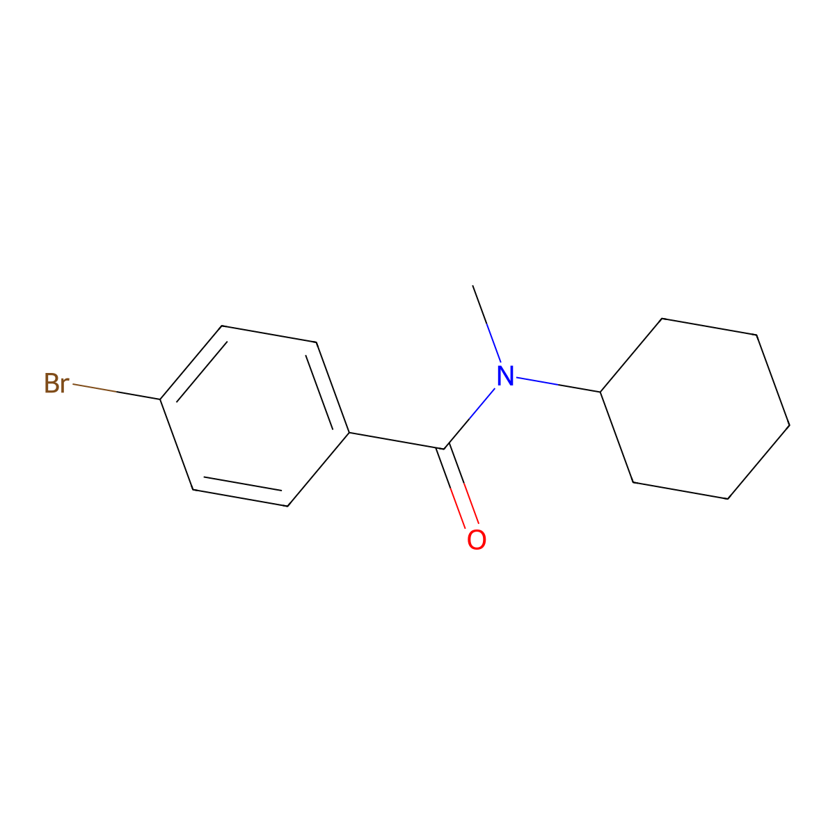 4-bromo-N-cyclohexyl-N-methylbenzamide molecular structure, CAS 331845-62-6