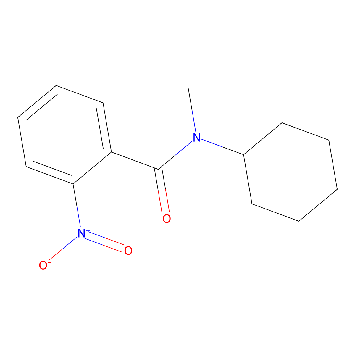 N-cyclohexyl-N-methyl-2-nitrobenzamide molecular structure, CAS 331845-63-7